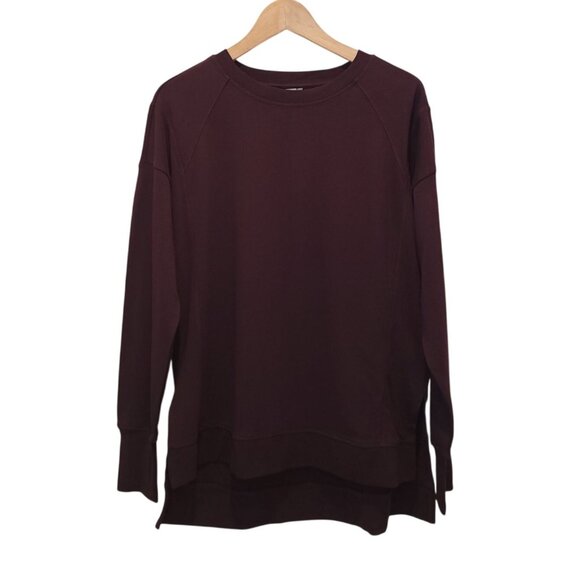 Sweaty Betty Tops - Sweaty Betty AFTER CLASS Black-Cherry Purple Longline Sweatshirt Women's Sz S